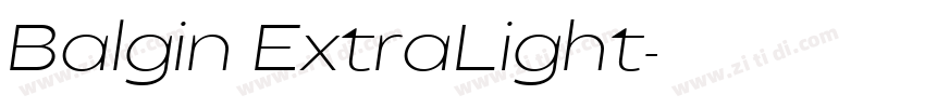 Balgin ExtraLight字体转换